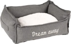 Flamingo Panier Dream Away Rectangulaire Fermeture Eclair Gris 50x40x20cm