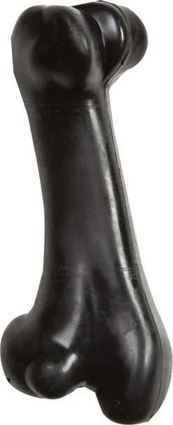 Flamingo Jouet Chien Gladiator Os L Noir En Caoutchouc 18cm