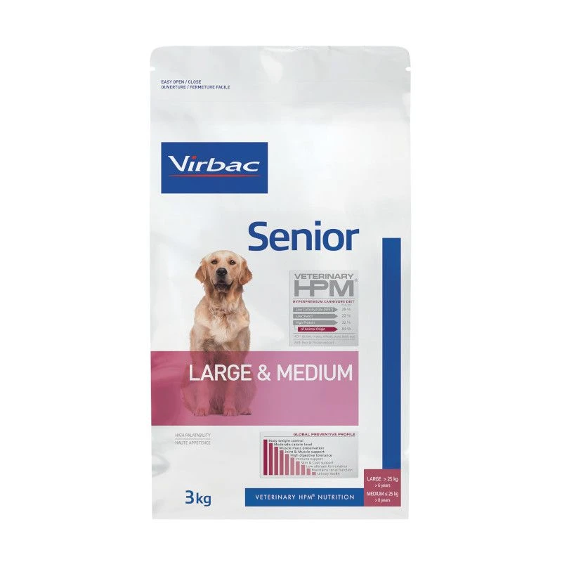 Virbac Veterinary Hpm Senior Large & Medium Pour Chien 3kg 1 Virbac Veterinary Hpm Senior Large & Medium Pour Chien 3kg