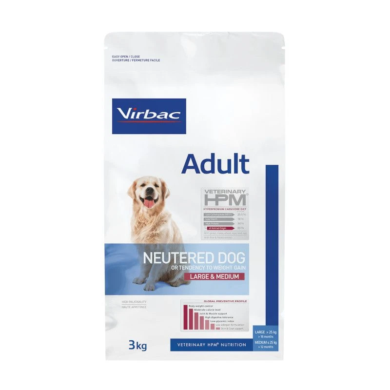 Virbac Veterinary Hpm Adult Neutered Large & Medium Pour Chien 3kg 1 Virbac Veterinary Hpm Adult Neutered Large & Medium Pour Chien 3kg