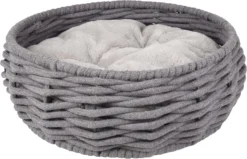 Flamingo Panier Zinzi Rond Gris Foncé + Coussin Gris Clair 46x46x14cm