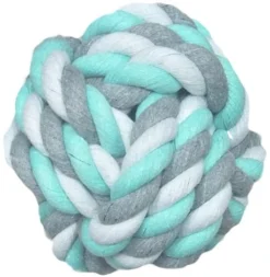 Flamingo Jouet Chien Jim Balle En Coton Menthe/blanc/gris 15 Cm